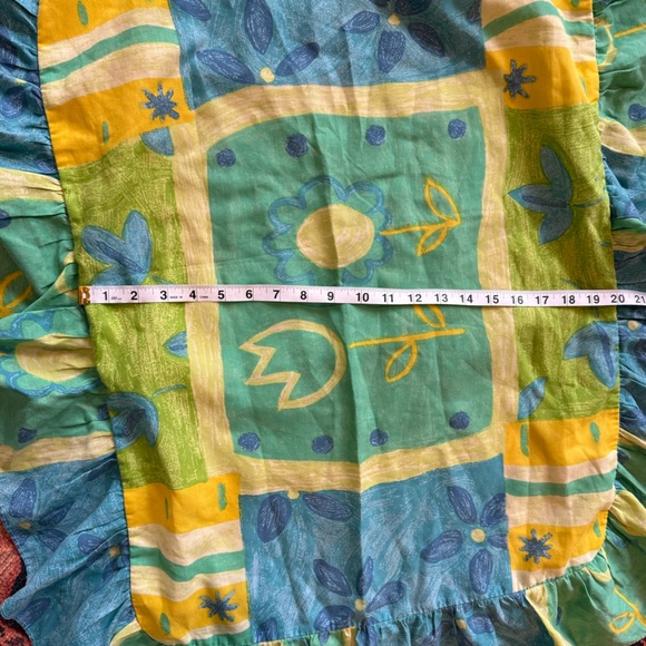 vintage sham standard blue floral blend ruffle funky fun kidcore y2k 90s 00’s - Picture 7 of 7